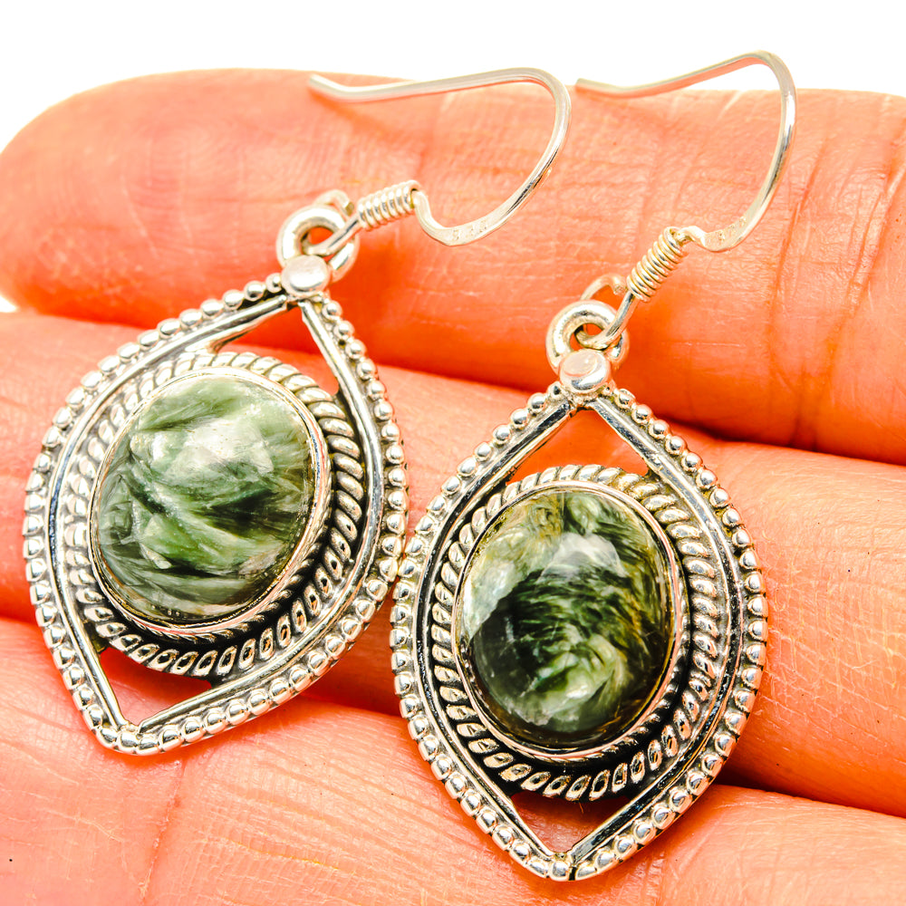 Seraphinite Earrings handcrafted by Ana Silver Co - EARR428823
