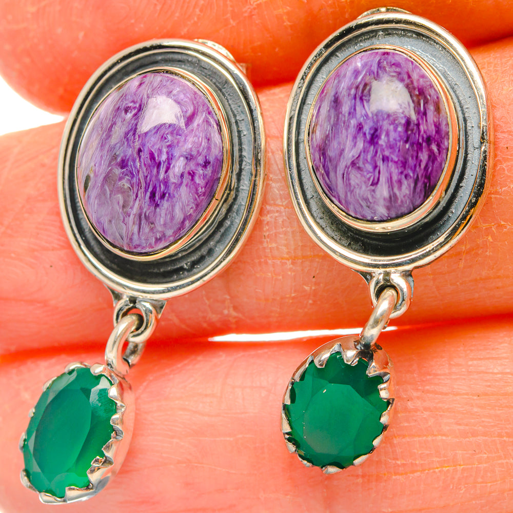 Charoite Earrings handcrafted by Ana Silver Co - EARR428833