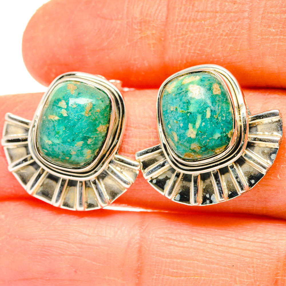Amazonite Earrings handcrafted by Ana Silver Co - EARR428834