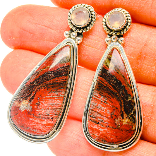 Red Jasper Earrings handcrafted by Ana Silver Co - EARR428835