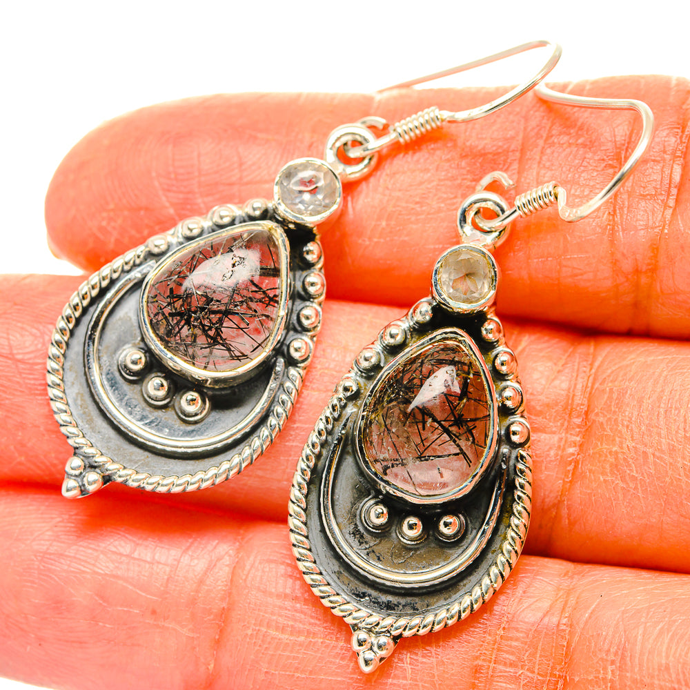 Tourmalinated Quartz Earrings handcrafted by Ana Silver Co - EARR428855