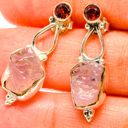 Rose Quartz Earrings handcrafted by Ana Silver Co - EARR428858