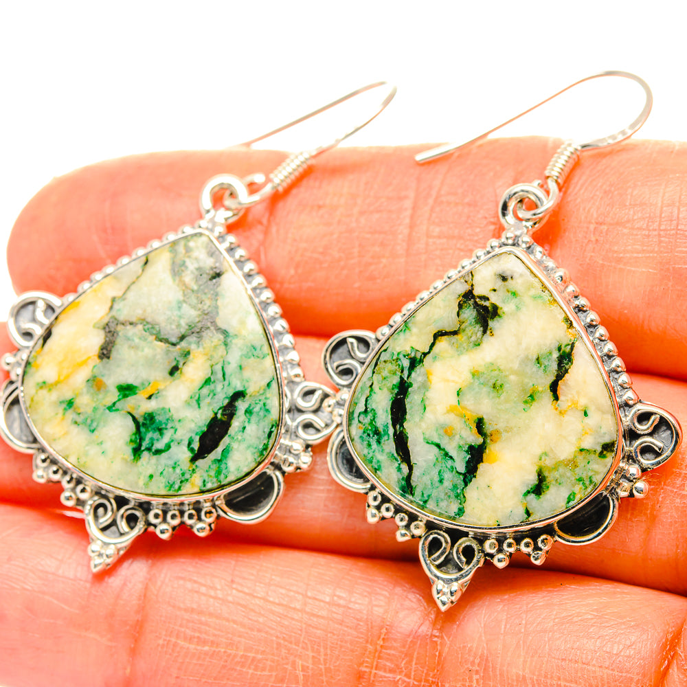 Green Jasper Earrings handcrafted by Ana Silver Co - EARR428862
