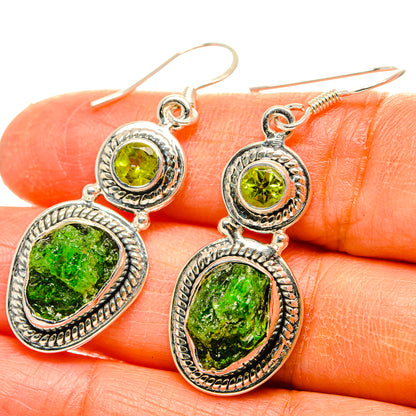Chrome Diopside Earrings handcrafted by Ana Silver Co - EARR428878