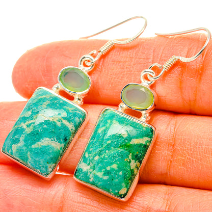 Amazonite Earrings handcrafted by Ana Silver Co - EARR428881