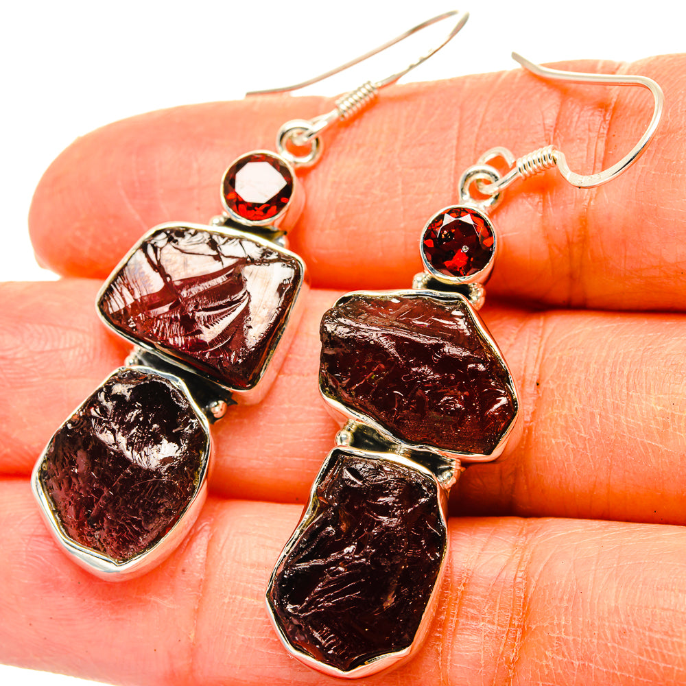Garnet Earrings handcrafted by Ana Silver Co - EARR428883