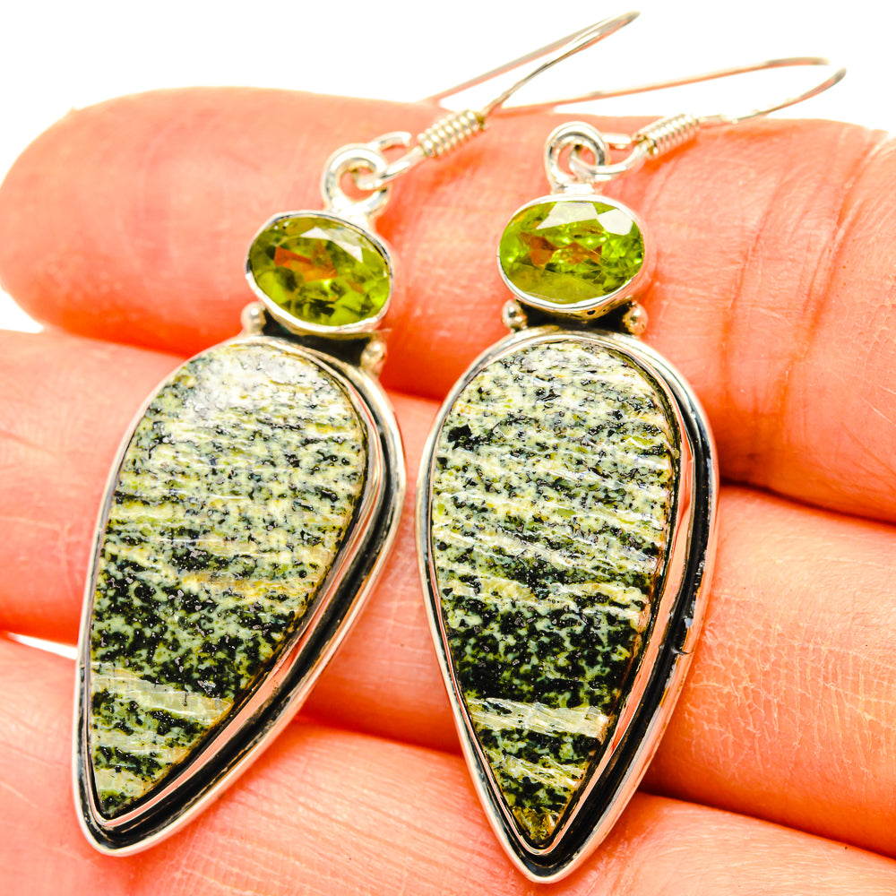 Green Swiss Opal Earrings handcrafted by Ana Silver Co - EARR428887