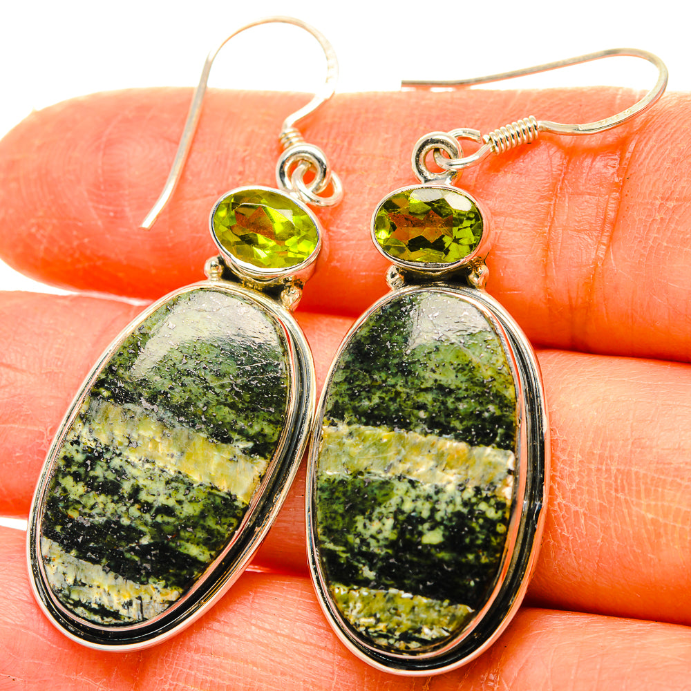 Green Swiss Opal Earrings handcrafted by Ana Silver Co - EARR428891