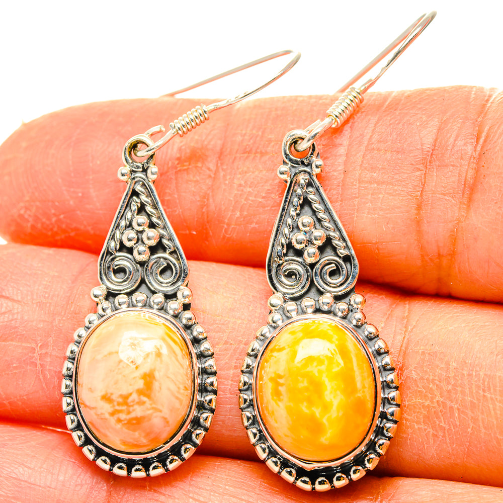 Mexican Fire Opal Earrings handcrafted by Ana Silver Co - EARR428892