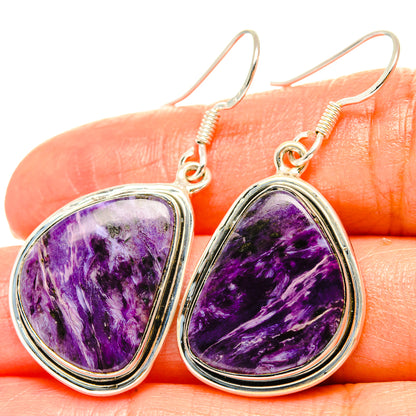 Charoite Earrings handcrafted by Ana Silver Co - EARR428899