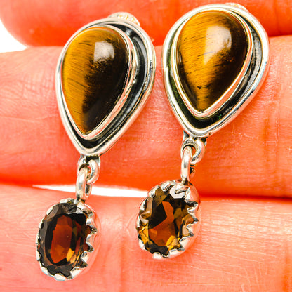 Tiger Eye Earrings handcrafted by Ana Silver Co - EARR428910