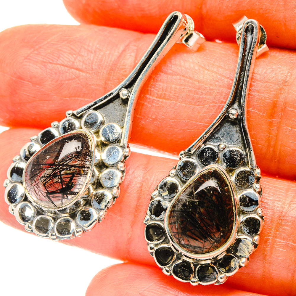 Tourmalinated Quartz Earrings handcrafted by Ana Silver Co - EARR428917