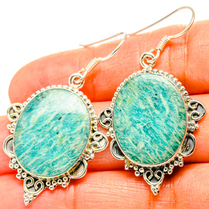 Amazonite Earrings handcrafted by Ana Silver Co - EARR428923