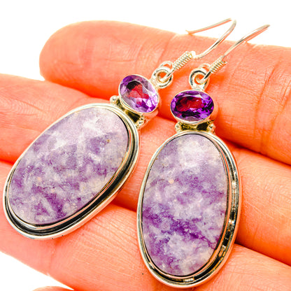 Lepidolite Earrings handcrafted by Ana Silver Co - EARR428932