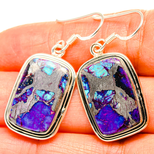 Purple Copper Composite Turquoise Earrings handcrafted by Ana Silver Co - EARR428935