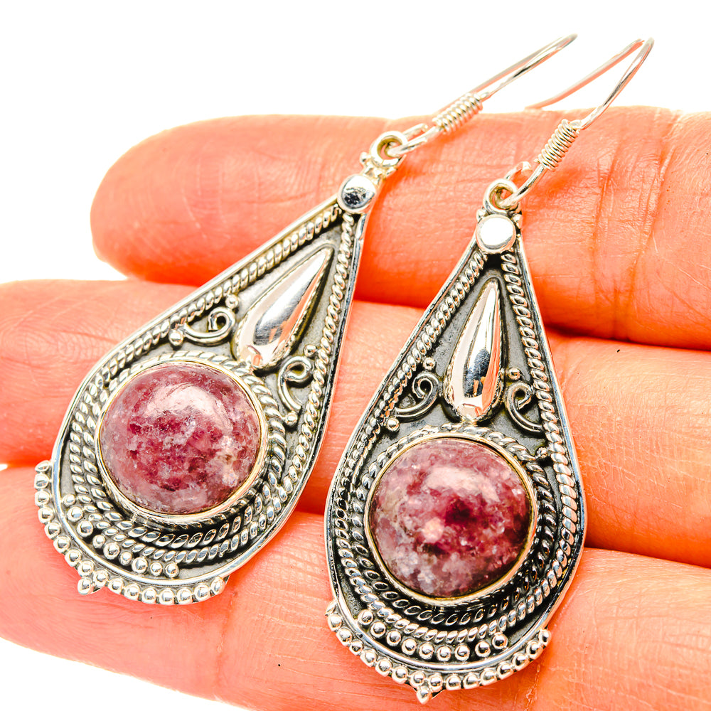 Lepidolite Earrings handcrafted by Ana Silver Co - EARR428938