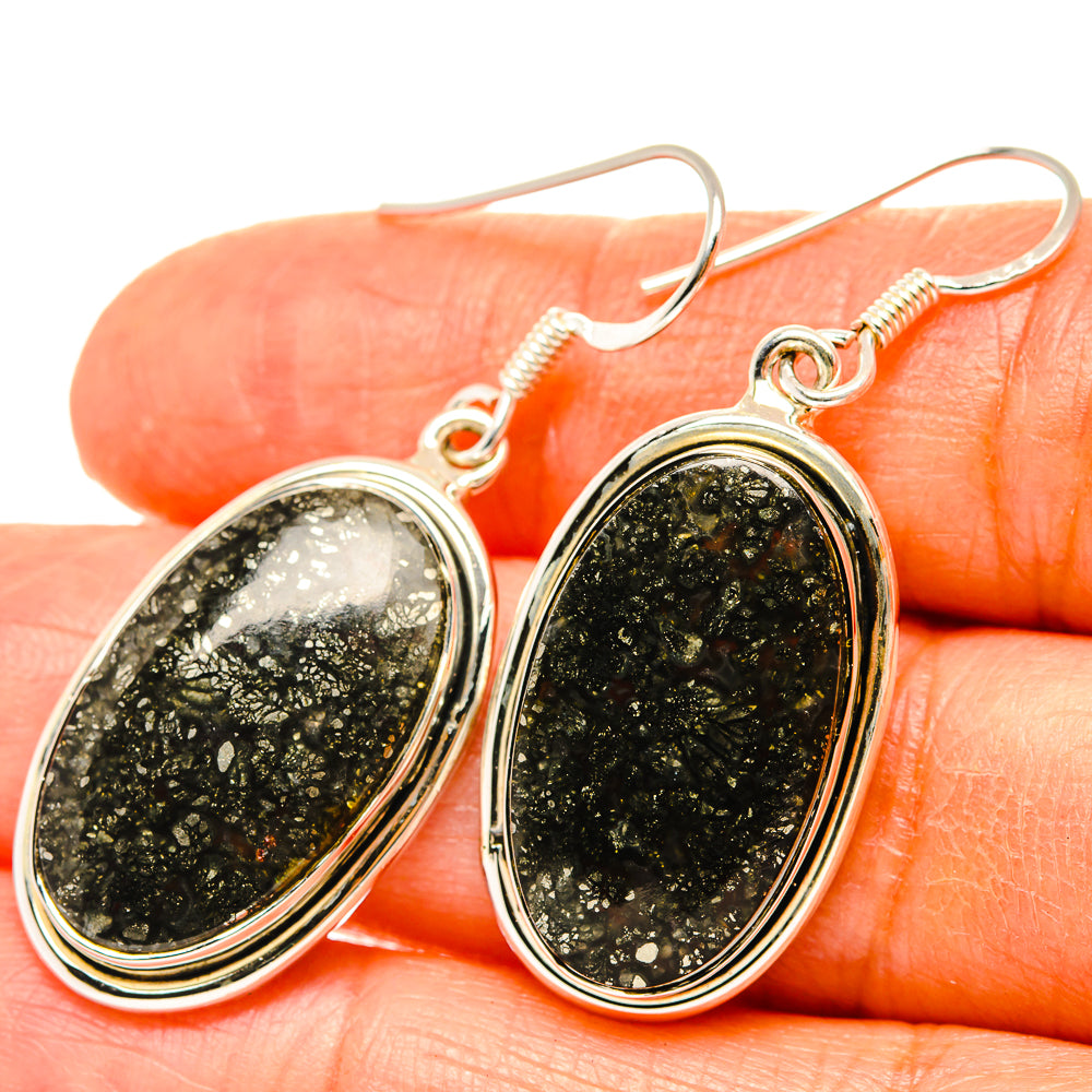 Pyrite Agate Earrings handcrafted by Ana Silver Co - EARR428942