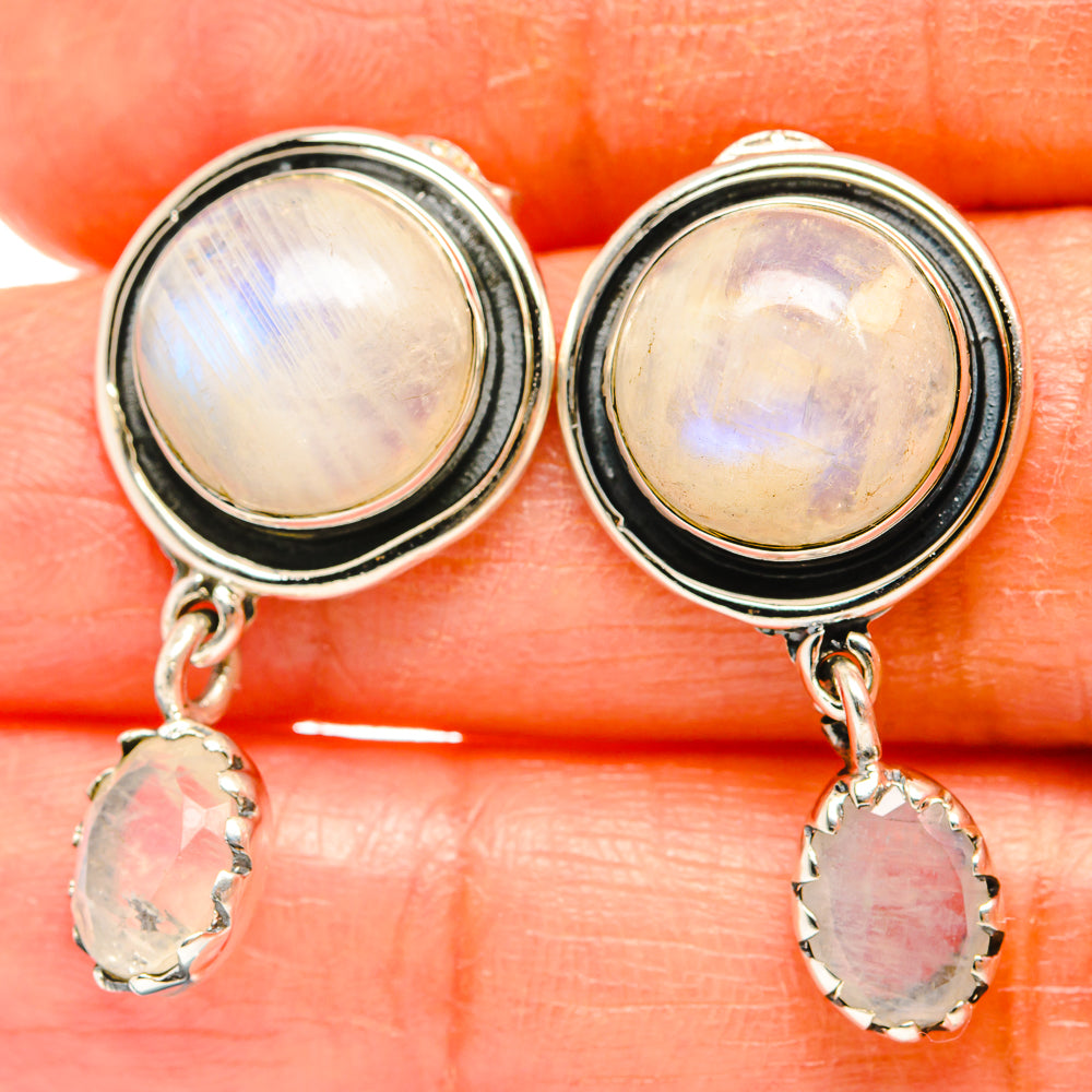 Rainbow Moonstone Earrings handcrafted by Ana Silver Co - EARR428951