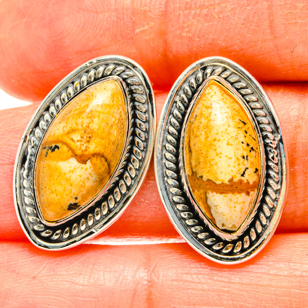 Picture Jasper Earrings handcrafted by Ana Silver Co - EARR428965