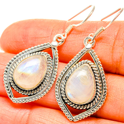 Rainbow Moonstone Earrings handcrafted by Ana Silver Co - EARR428974