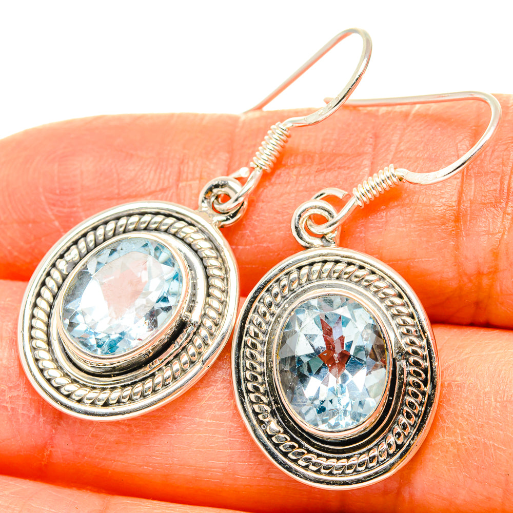 Blue Topaz Earrings handcrafted by Ana Silver Co - EARR428979