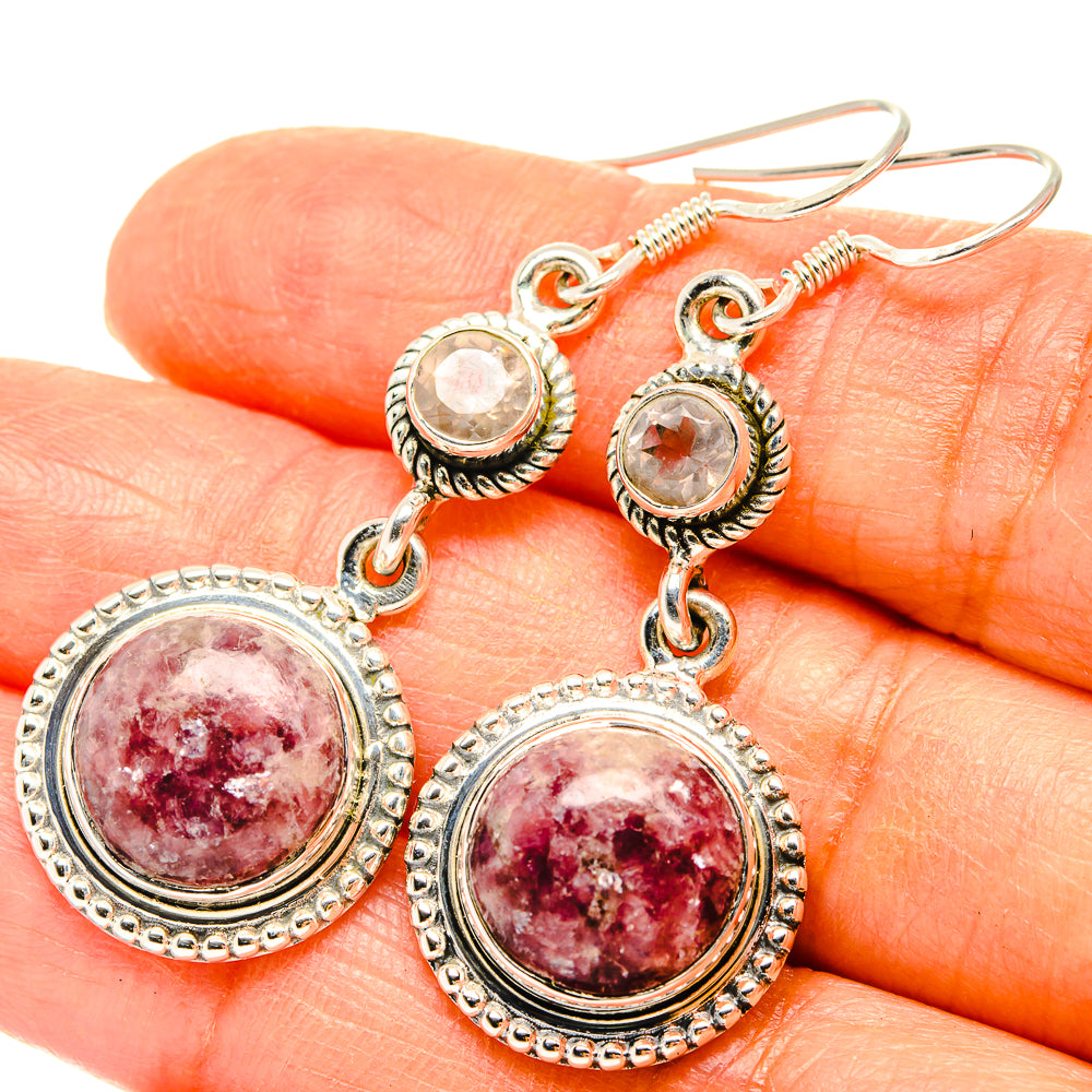 Lepidolite Earrings handcrafted by Ana Silver Co - EARR428981