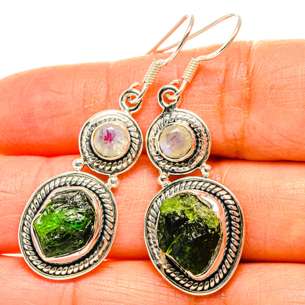 Chrome Diopside Earrings handcrafted by Ana Silver Co - EARR428984