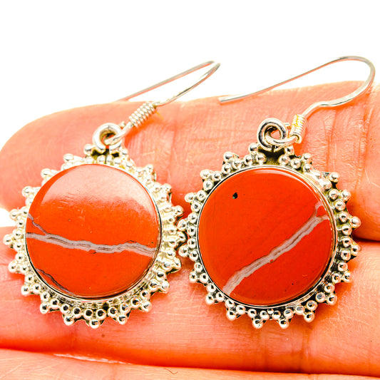 Red Jasper Earrings handcrafted by Ana Silver Co - EARR428986