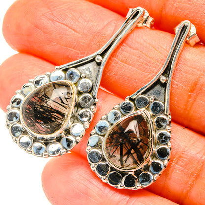 Tourmalinated Quartz Earrings handcrafted by Ana Silver Co - EARR428989