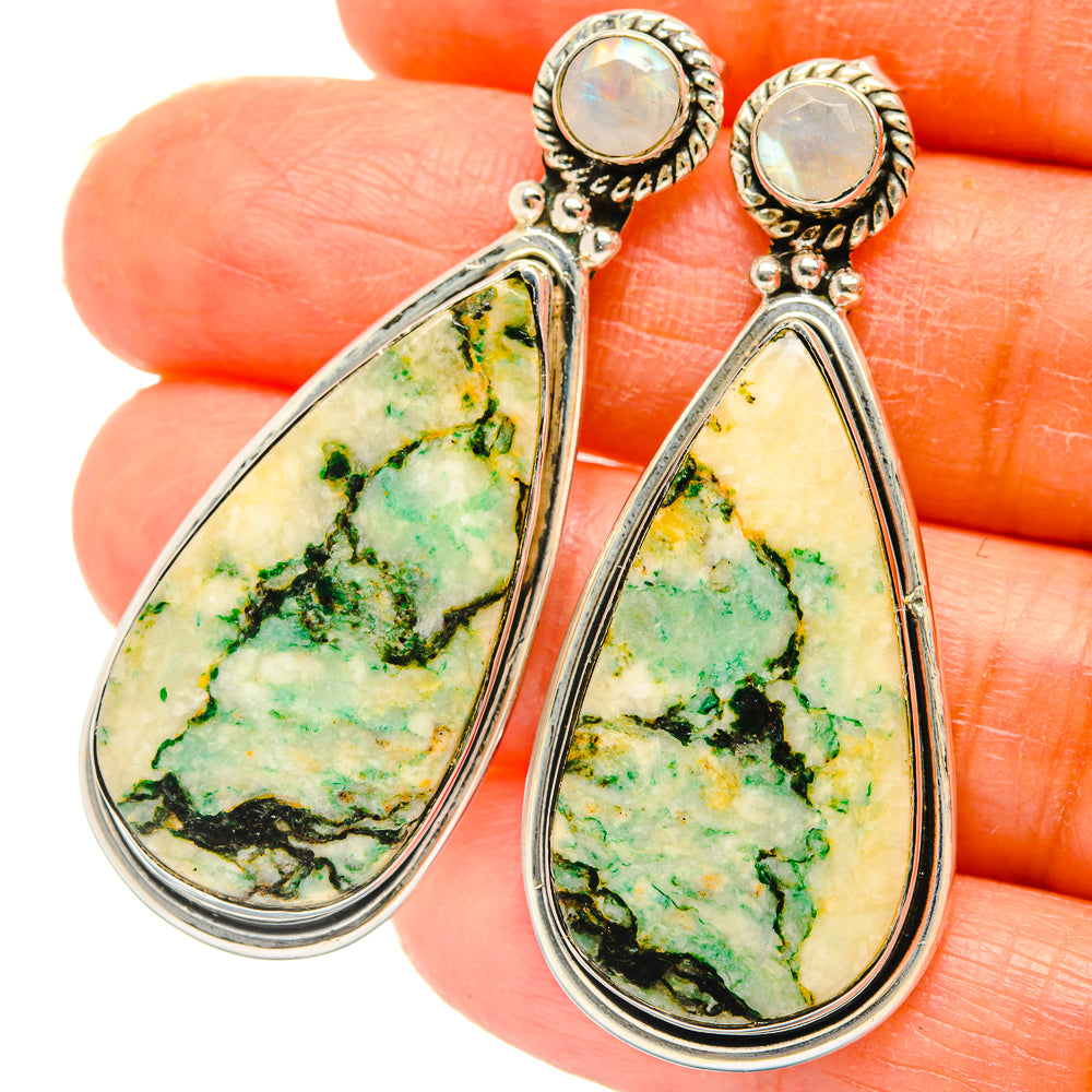 Green Jasper Earrings handcrafted by Ana Silver Co - EARR428993