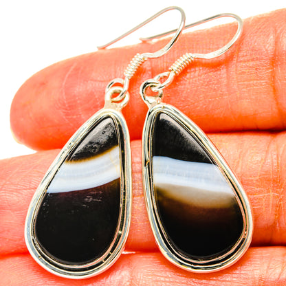 Botswana Agate Earrings handcrafted by Ana Silver Co - EARR428999