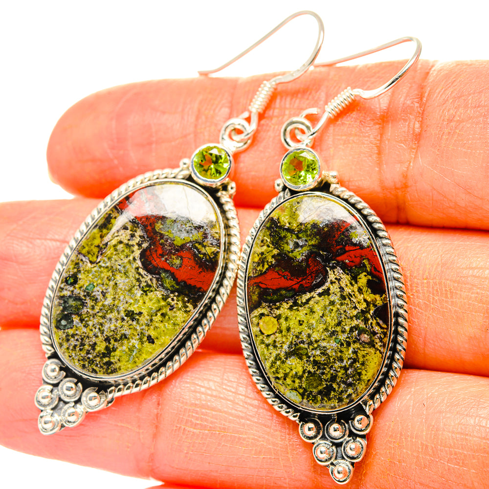 Dragon's Blood Stone Earrings handcrafted by Ana Silver Co - EARR429004