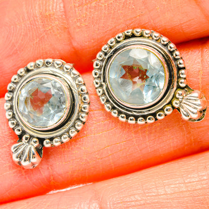Blue Topaz Earrings handcrafted by Ana Silver Co - EARR429005