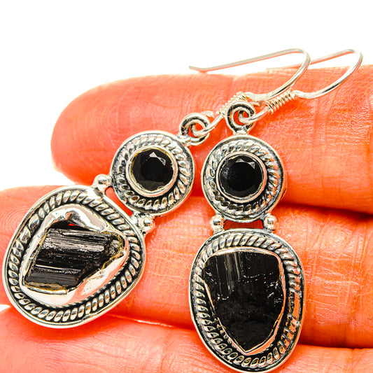Black Tourmaline Earrings handcrafted by Ana Silver Co - EARR429017