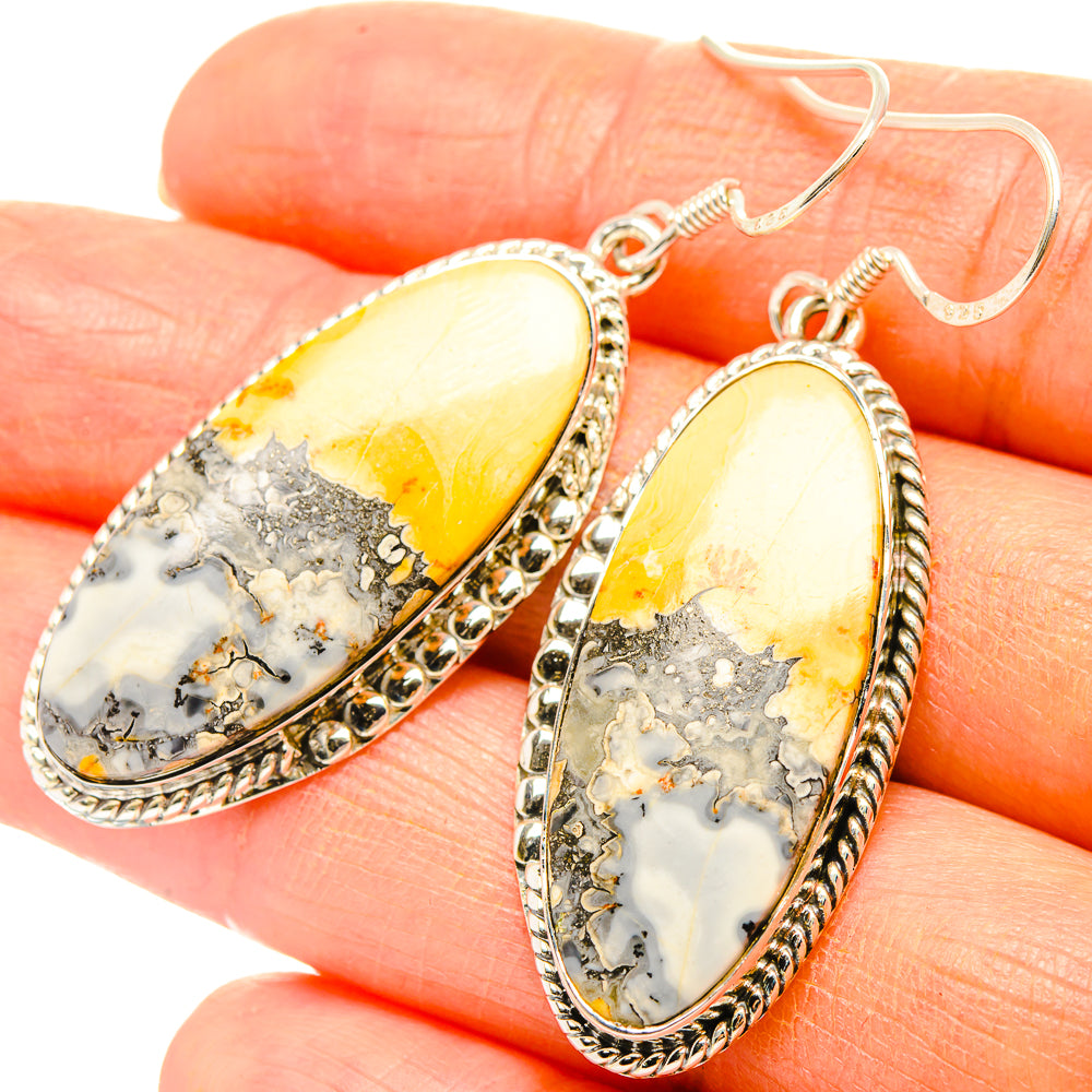 Bumble Bee Jasper Earrings handcrafted by Ana Silver Co - EARR429023