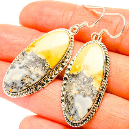 Bumble Bee Jasper Earrings handcrafted by Ana Silver Co - EARR429023