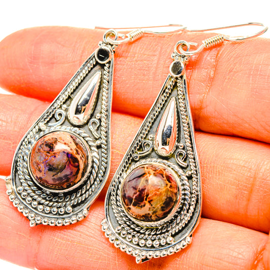 Spider Web Obsidian Earrings handcrafted by Ana Silver Co - EARR429027