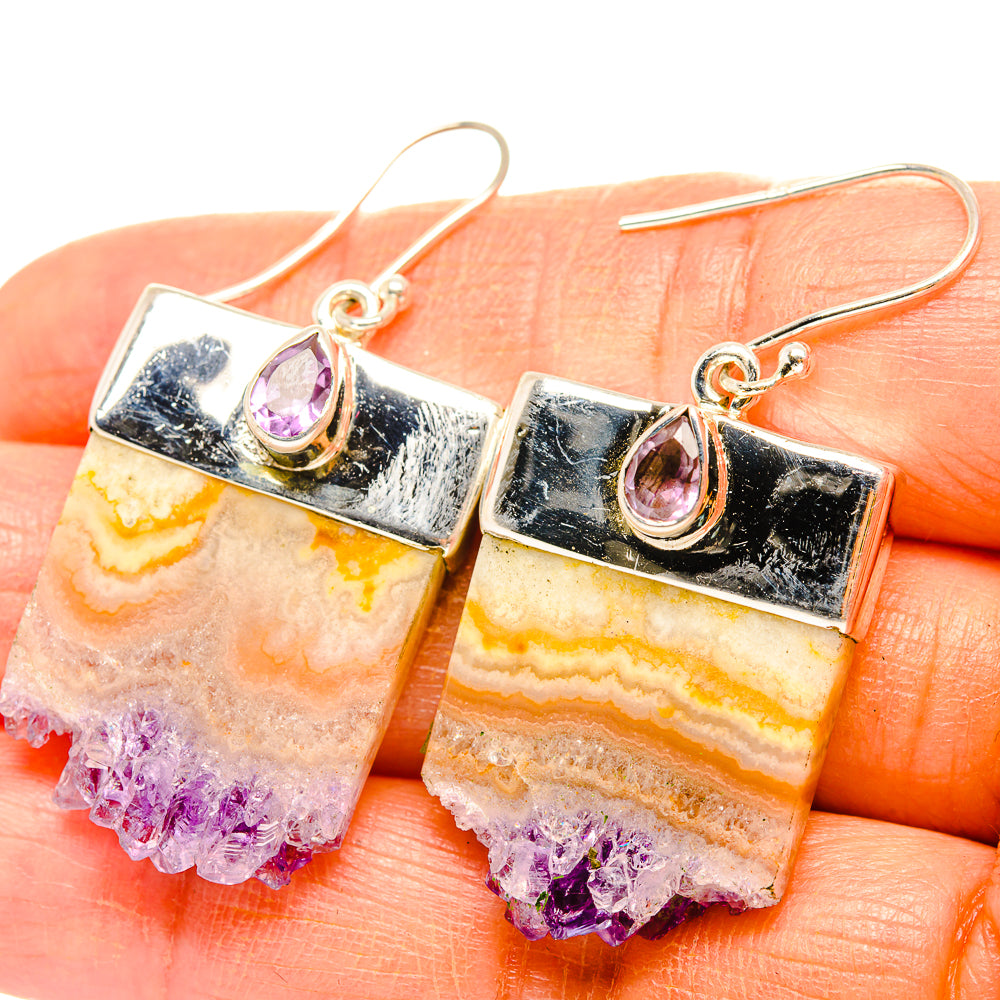 Amethyst Stalactite Earrings handcrafted by Ana Silver Co - EARR429028