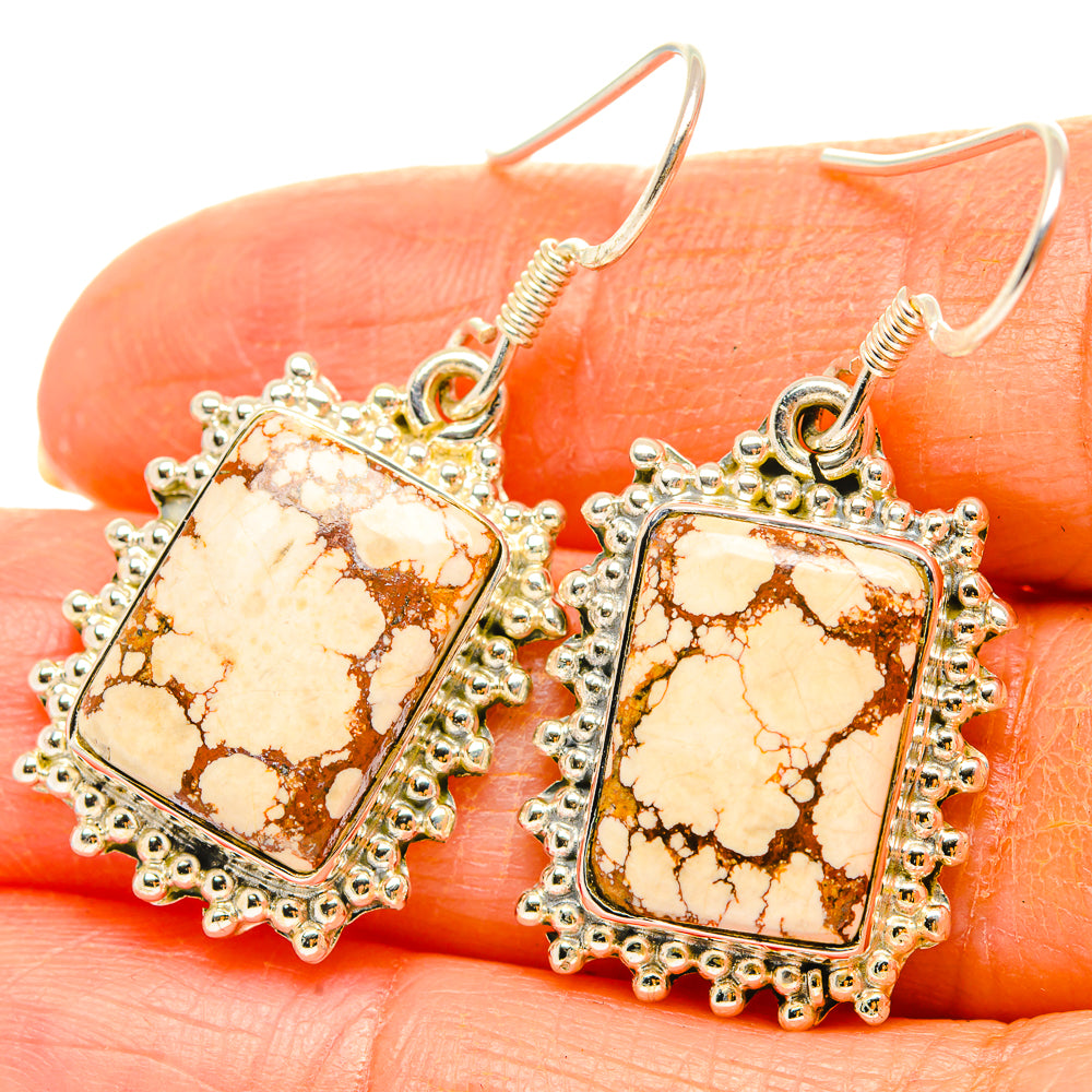 Wild Horse Jasper Earrings handcrafted by Ana Silver Co - EARR429042