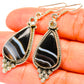 Black Banded Agate Earrings handcrafted by Ana Silver Co - EARR429052