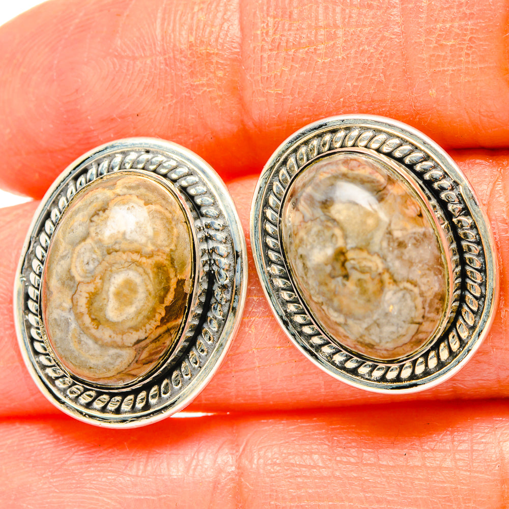 Laguna Lace Agate Earrings handcrafted by Ana Silver Co - EARR429056