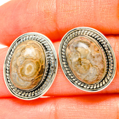 Laguna Lace Agate Earrings handcrafted by Ana Silver Co - EARR429056