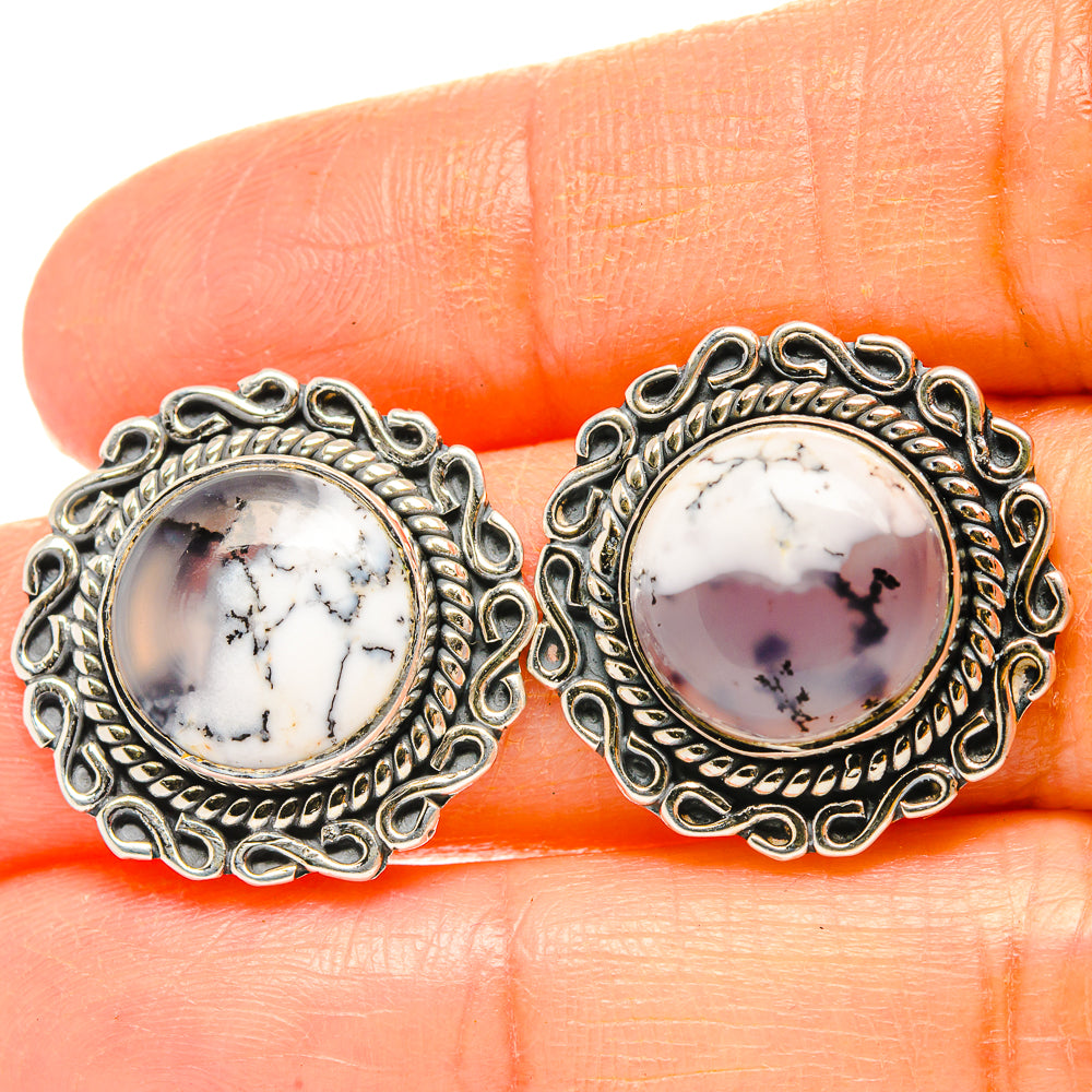Dendritic Opal Earrings handcrafted by Ana Silver Co - EARR429059