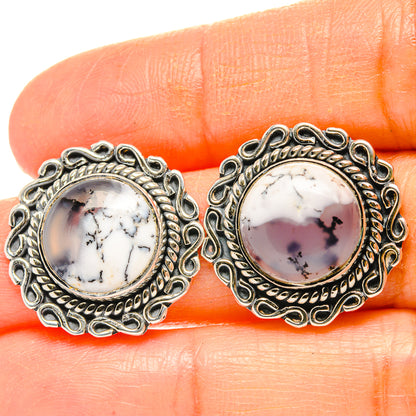 Dendritic Opal Earrings handcrafted by Ana Silver Co - EARR429059