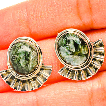Seraphinite Earrings handcrafted by Ana Silver Co - EARR429060
