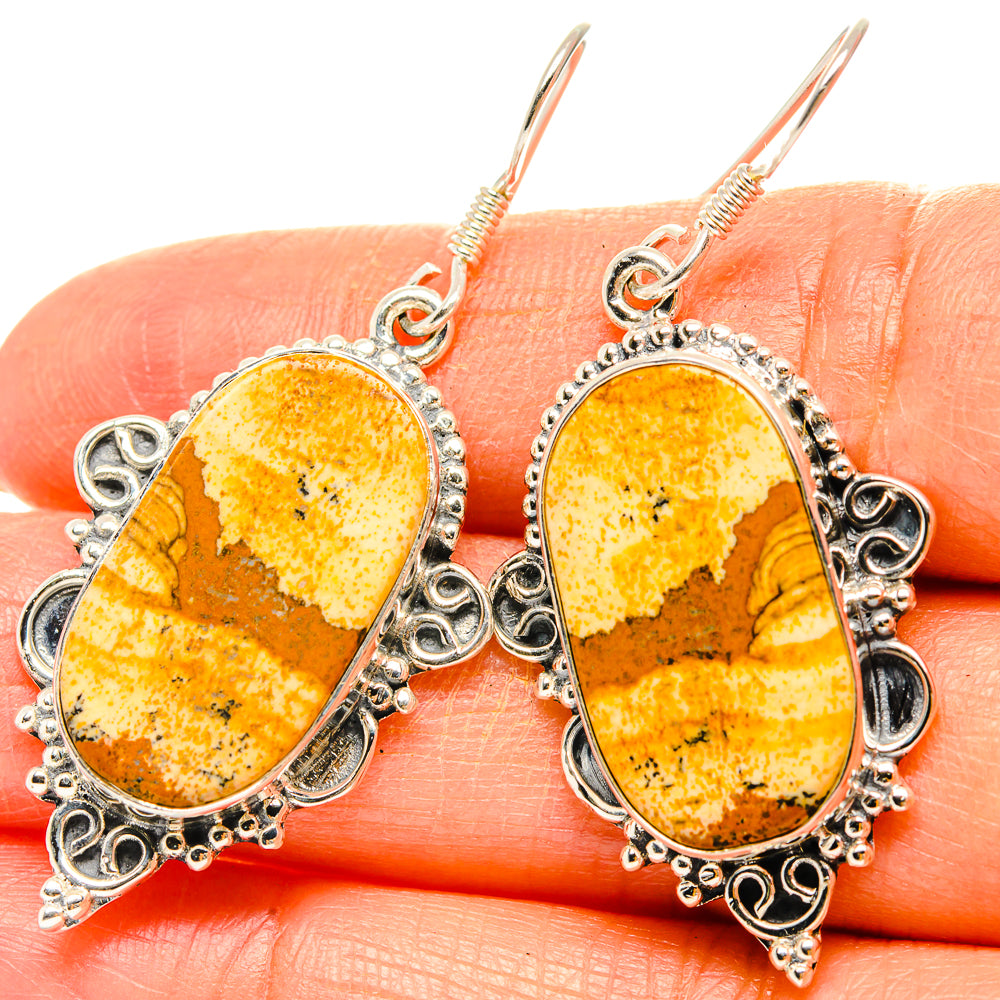 Picture Jasper Earrings handcrafted by Ana Silver Co - EARR429069