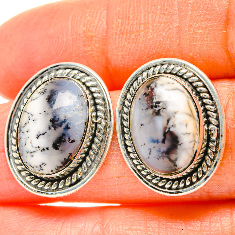 Dendritic Opal Earrings handcrafted by Ana Silver Co - EARR429076