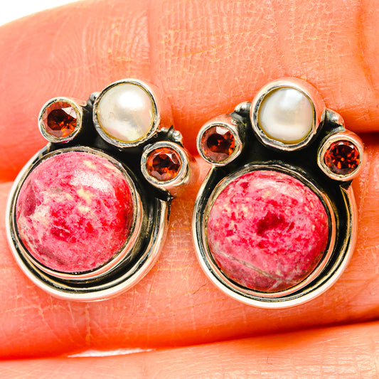 Thulite Earrings handcrafted by Ana Silver Co - EARR429077
