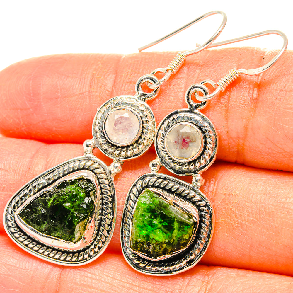 Chrome Diopside Earrings handcrafted by Ana Silver Co - EARR429081