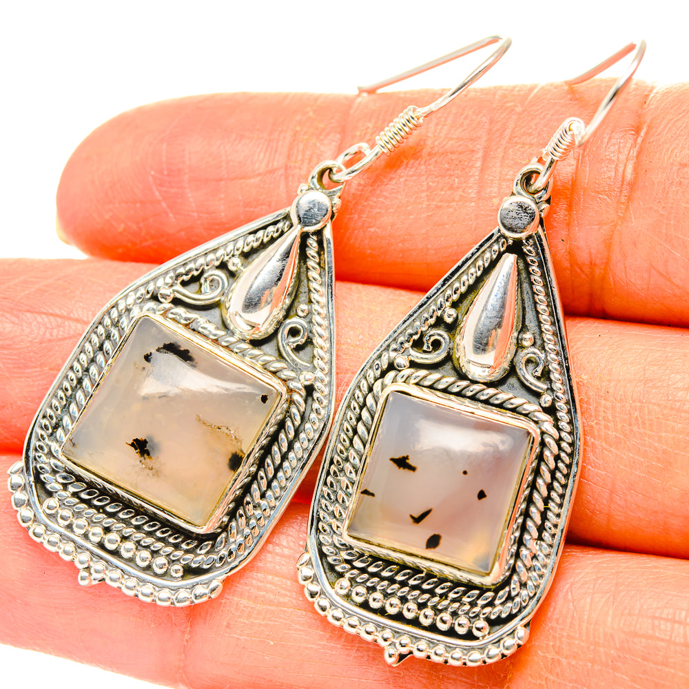 Montana Agate Earrings handcrafted by Ana Silver Co - EARR429083
